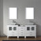 Modern Fittings Dior 74" Double Bath Vanity with Marble Top and Square Sinks Faucets