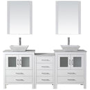 Modern Fittings Dior 74" Double Bath Vanity with Marble Top and Square Sinks Faucets