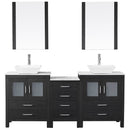 Modern Fittings Dior 74" Double Bath Vanity with Marble Top and Square Sinks Faucets