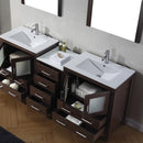 Modern Fittings Dior 78" Double Bath Vanity with Ceramic Top and Integrated Square Sinks Faucets