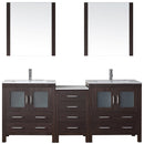 Modern Fittings Dior 78" Double Bath Vanity with Ceramic Top and Integrated Square Sinks Faucets