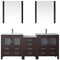 Modern Fittings Dior 78" Double Bath Vanity with Ceramic Top and Integrated Square Sinks Faucets