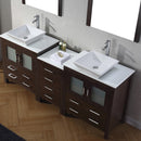 Modern Fittings Dior 78" Double Bath Vanity with Engineered Stone Top and Square Sinks Faucets