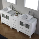 Modern Fittings Dior 78" Double Bath Vanity with Engineered Stone Top and Square Sinks Faucets