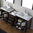 Modern Fittings Dior 82" Double Bath Vanity with Engineered Stone Top and Square Sinks Faucets