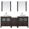 Modern Fittings Dior 82" Double Bath Vanity with Engineered Stone Top and Square Sinks Faucets