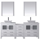 Modern Fittings Dior 82" Double Bath Vanity with Engineered Stone Top and Square Sinks Faucets