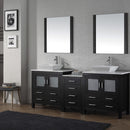 Modern Fittings Dior 82" Double Bath Vanity with Engineered Stone Top and Square Sinks Faucets