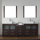 Modern Fittings Dior 82" Double Bath Vanity with Marble Top and Square Sinks Faucets