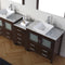 Modern Fittings Dior 82" Double Bath Vanity with Marble Top and Square Sinks Faucets