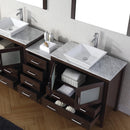 Modern Fittings Dior 82" Double Bath Vanity with Marble Top and Square Sinks Faucets