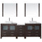 Modern Fittings Dior 82" Double Bath Vanity with Marble Top and Square Sinks Faucets