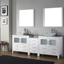 Modern Fittings Dior 82" Double Bath Vanity with Marble Top and Square Sinks Faucets