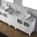 Modern Fittings Dior 82" Double Bath Vanity with Marble Top and Square Sinks Faucets