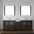 Modern Fittings Dior 90" Double Bath Vanity with Ceramic Top and Integrated Square Sinks Faucets