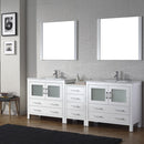 Modern Fittings Dior 90" Double Bath Vanity with Ceramic Top and Integrated Square Sinks Faucets