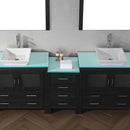 Modern Fittings Dior 90" Double Bath Vanity with Glass Top and Square Sinks Faucets