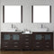 Modern Fittings Dior 90" Double Bath Vanity with Engineered Stone Top and Square Sinks Faucets