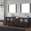 Modern Fittings Dior 90" Double Bath Vanity with Engineered Stone Top and Square Sinks Faucets