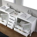 Modern Fittings Dior 90" Double Bath Vanity with Engineered Stone Top and Square Sinks Faucets