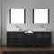 Modern Fittings Dior 90" Double Bath Vanity with Engineered Stone Top and Square Sinks Faucets