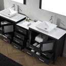 Modern Fittings Dior 90" Double Bath Vanity with Engineered Stone Top and Square Sinks Faucets