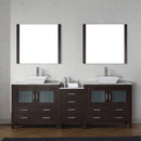 Modern Fittings Dior 90" Double Bath Vanity with Marble Top and Square Sinks Faucets