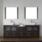 Modern Fittings Dior 90" Double Bath Vanity with Marble Top and Square Sinks Faucets