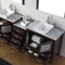 Modern Fittings Dior 90" Double Bath Vanity with Marble Top and Square Sinks Faucets