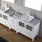 Modern Fittings Dior 90" Double Bath Vanity with Marble Top and Square Sinks Faucets