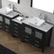 Modern Fittings Dior 90" Double Bath Vanity with Marble Top and Square Sinks Faucets