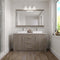 Modern Fittings Tavian 60" Double Bath Vanity with Engineered Stone Top and Square Sinks