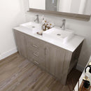 Modern Fittings Tavian 60" Double Bath Vanity with Engineered Stone Top and Square Sinks