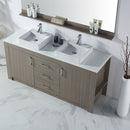 Modern Fittings Tavian 72" Double Bath Vanity with Engineered Stone Top and Square Sinks