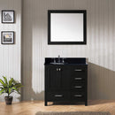 Modern Fittings Caroline Premium 36" Single Bath Vanity with Granite Top and Round Sink Zebra Gray