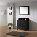 Modern Fittings Caroline Premium 36" Single Bath Vanity with Granite Top and Round Sink Zebra Gray