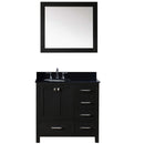 Modern Fittings Caroline Premium 36" Single Bath Vanity with Granite Top and Round Sink Zebra Gray