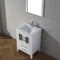 Modern Fittings Dior 24" Single Bath Vanity in White Ceramic Top and Integrated Square Sink with Matching Mirror