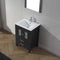 Modern Fittings Dior 24" Single Bath Vanity in White Ceramic Top and Integrated Square Sink with Matching Mirror