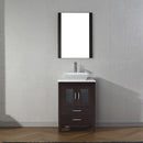 Modern Fittings Dior 24" Single Bath Vanity in White Engineered Stone Top and Square Sink with Matching Mirror