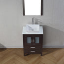 Modern Fittings Dior 24" Single Bath Vanity in White Engineered Stone Top and Square Sink with Matching Mirror