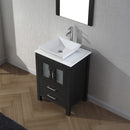 Modern Fittings Dior 24" Single Bath Vanity in White Engineered Stone Top and Square Sink with Matching Mirror