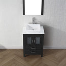 Modern Fittings Dior 24" Single Bath Vanity in White Engineered Stone Top and Square Sink with Matching Mirror