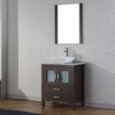 Modern Fittings Dior 24" Single Bath Vanity in White Marble Top and Square Sink with Matching Mirror