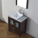 Modern Fittings Dior 24" Single Bath Vanity in White Marble Top and Square Sink with Matching Mirror