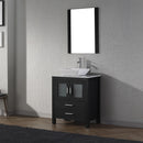 Modern Fittings Dior 24" Single Bath Vanity in White Marble Top and Square Sink with Matching Mirror