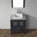 Modern Fittings Dior 24" Single Bath Vanity in White Marble Top and Square Sink with Matching Mirror