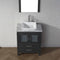 Modern Fittings Dior 24" Single Bath Vanity in White Marble Top and Square Sink with Matching Mirror