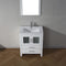 Modern Fittings Dior 28" Single Bath Vanity in White Ceramic Top and Integrated Square Sink with Matching Mirror