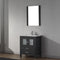 Modern Fittings Dior 28" Single Bath Vanity in White Ceramic Top and Integrated Square Sink with Matching Mirror